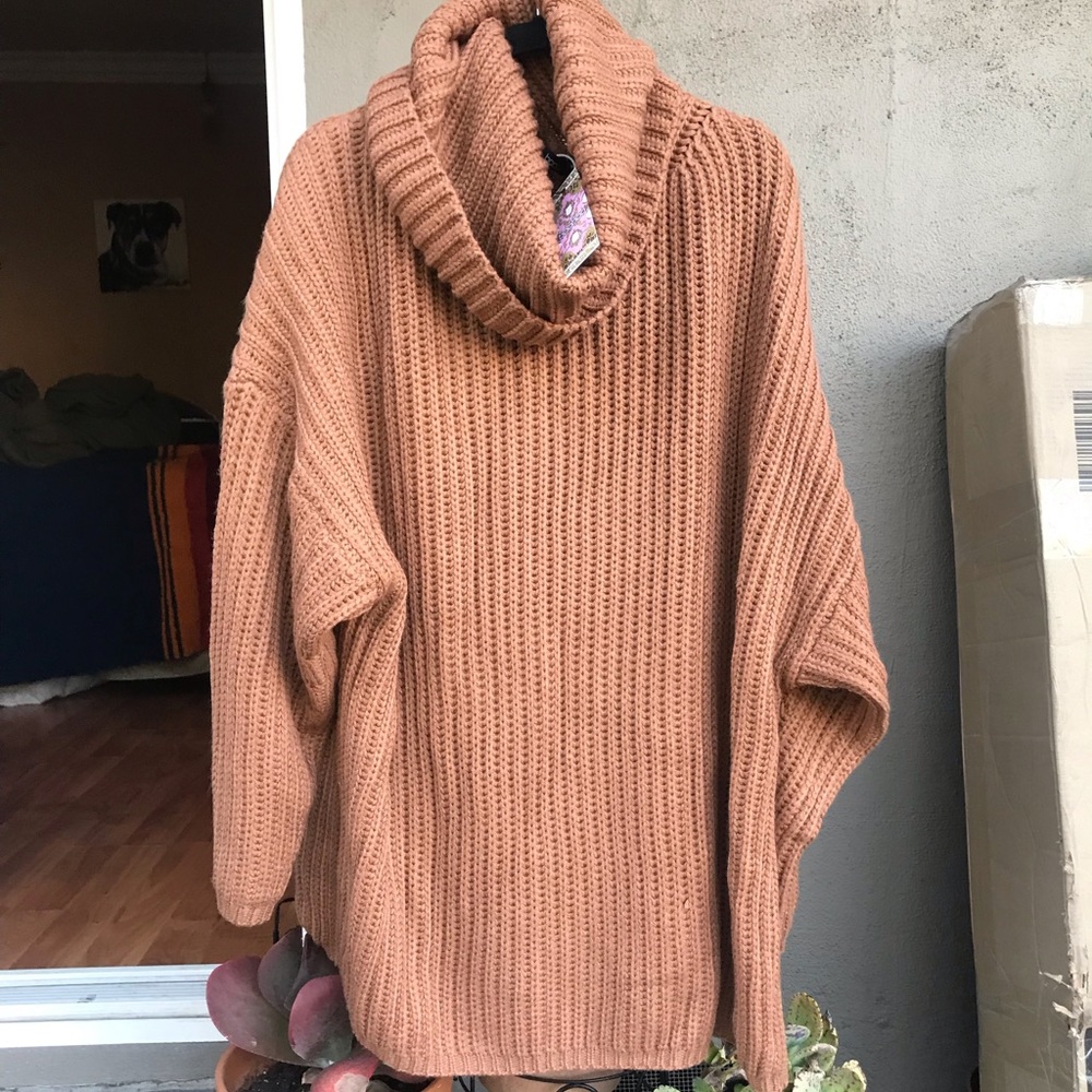 BOOHOO; Chunky Oversized Boyfriend Jumper; Toffee; Size M/L